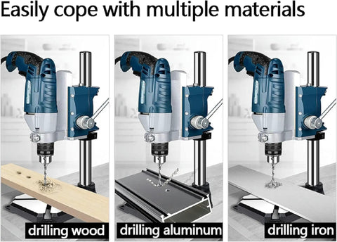 Heavy Duty Drill Press Stand For Hand Drill With Vise, Adjustable Benchtop Drill Press Stand drilling wood, aluminum, iron