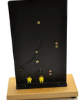 Back view of Hands-On Electromagnet Bell Demonstration Kit With 3-6V AC Power, Clear Wiring Display on wooden base.