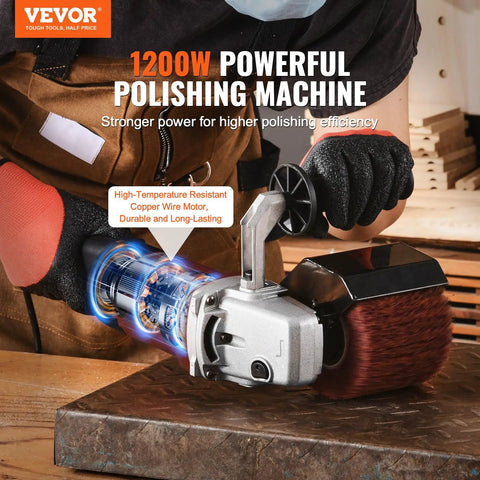 Beast 1200W Burnishing Polishing Tool With Six Speed Settings Handheld Metal Buffing Machine for stainless steel in use