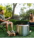 Smokeless 27 Inch Fire Pit For Outdoor Wood Burning, Portable Stainless Steel Outdoor Fireplace used in backyard for 6 plus people