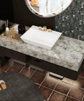 Extra Wide 36 Inch Marble Contact Paper For Kitchen Countertops Waterproof Peel And Stick Table Top Cover Blue And White