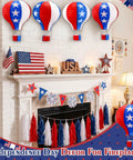 20 Pack July 4th Decor Set Red White Blue Hot Air Balloon Lanterns For Outdoor Patriotic Party Independence Day Yard Decor