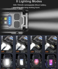 Rechargeable Pocket EDC Flashlight 500 Lumens Dual LED Keychain Light in close-up showing lighting modes and features.
