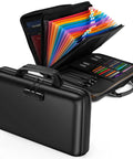 Legit Heavy Duty Fireproof Document Safe Box with lockable zipper, waterproof, hard shell organizer showcasing 13 colorful pockets