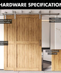 Brushed Nickel Double Track U Shape Bypass Sliding Barn Door Hardware Kit For Two Doors 5.5 Ft installed in living room