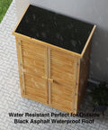 Outdoor Storage Cabinet With Lockable Double Doors And 3 Removable Shelves For Serious Tool Organization, Waterproof Fir Wood
