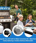 Family using Gas To Propane Conversion Kit For Spirit II 310 315 E310 E210 Grills With 5Ft Regulator Hose Specific Fit BTU Matched Orifices.