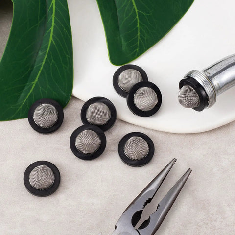 Eight Pack Hose Filter Washers With 60 Mesh Stainless Steel Screens For One Half Inch Garden Hose Connectors And Water Faucets