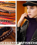 Heavy Duty Brass D Ring Rivets For Leather Belts Purses Bags Shoes Wallets And More 360 Rotatable Nailheads 10mm Nailhead DIY Hardware Set 2 Pieces on studded leather belts and jacket