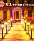 Eight Pack Solar Pathway Lights Upgrade Bright Outdoor Garden Decor Waterproof Pathway Lamps Auto On Off No Fuss Easy Install