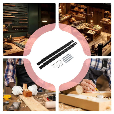 Pro Grade Saw Guide Rail With Adjustable Support Bracket For Rock Solid Alignment And Killer Precision Cuts Perfect For Weekend Warriors And Smooth Routing Projects, showing 800 mm aluminum track and hardware.