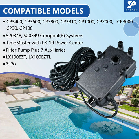 SPORDA CVA-24T valve actuator, angled side view, 24VAC 3-wire, black housing with long attached cable