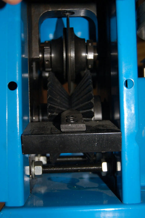 Internal view of Beast Mode Model 60 Copper Wire Stripping Machine with 2HP 120V Motor, heavy duty industrial steel components