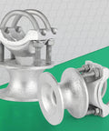 Mini Cantilever Gate Rollers Kit Fits Two And Three Eighths Inch Post And One And Five Eighths Inch Rail Sliding Gate Hardware Set Of Four Gen Two For Chain Link Fences Smooth Operation And Galvanized Steel Durability.