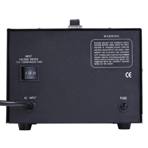 Back view of Step Up And Down Transformer 2000W For Home Electronics showing voltage switch and input components.