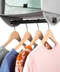 Heavy Duty Hanging Closet Organizer With Built In Garment Rod Three Shelf Storage For Clothes Shoes And Sweaters Reinforced 600D Fabric
