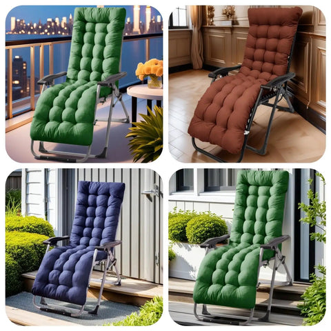 61 Inch Lounger Cushion For Outdoor Patio Zero Gravity Chairs Navy Blue Thick And Comfy Padded Sun Lounger Mattress With 6 Ties