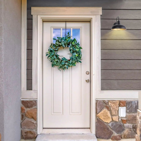 12 Inch Goose Neck Outdoor Barn Light With Black Exterior And Brass Interior Farmhouse Style Wall Mount Porch Sconce 2 Pack illuminating entryway