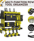 Power Tool Organizer 4 Layer Heavy Duty Drill Holder Wall Mount Metal Garage Storage Rack With Separate Tool Shelves