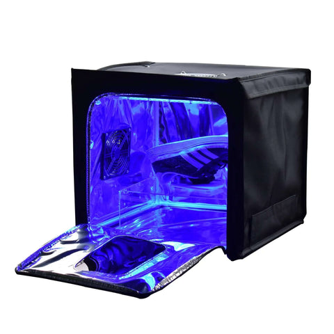 UV Light Curing Box For 3D Printing Post Processing Pro Grade Large Enclosure 365 To 460 Nanometer UV Lamp glowing interior