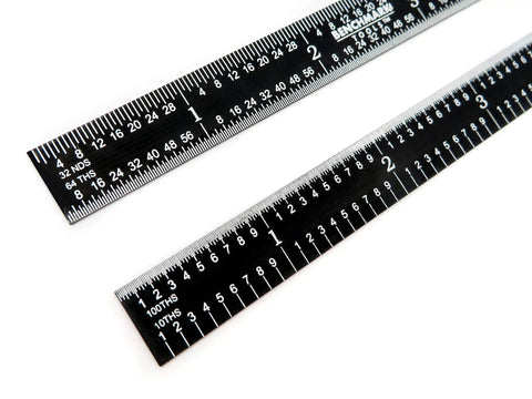 Flexible 6 Inch Machinist Rule Pro Grade With 5R Markings Dual Readings For 10ths And 100ths On One Side, black chrome finish