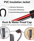 Beefy 12 Foot 16 AWG Battery Charger Cable SAE To SAE Quick Disconnect Harness features dust and water proof cap.