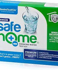 Go-To 50-In-1 Premium Drinking Water Test Kit For Homeowners Tested At EPA-Certified Lab box with water glass illustration.