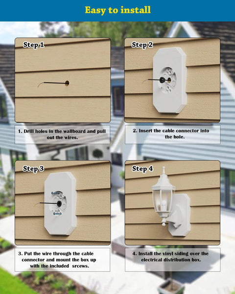 Step by step installation guide for Hella Heavy Duty Wall Mount Block For Vinyl Siding With Built In Electrical Box.