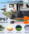Fifty Foot Solar Panel Extension Cable 10AWG And 14AWG With IP68 Waterproof Male And Female Connectors for RV and outdoor use