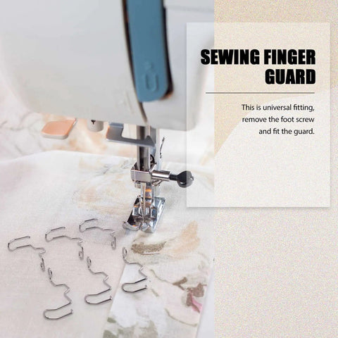 Sewing machine with Six Pack Sewing Machine Finger Guards For Hand Protection Universal Fit For Most Industrial Single Needle Sewing Machines Prevent Needle Injuries And Make Stitching Safe Easy To Attach And Reusable on fabric