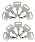 Ignition keys, twelve silver metal keys stamped 455 for scissor lifts, arranged in two clusters.