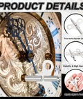 Double Ended Clock Key Set, 3 Pcs Winding Keys for Mechanical Clocks shown against an ornate clock face