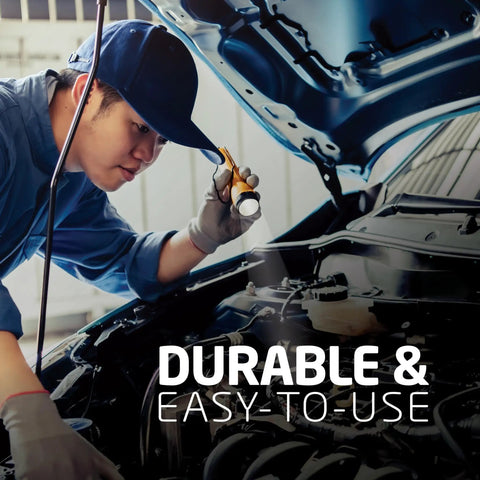 Mechanic using Eight Pack LED Flashlights With Batteries Included for car inspection