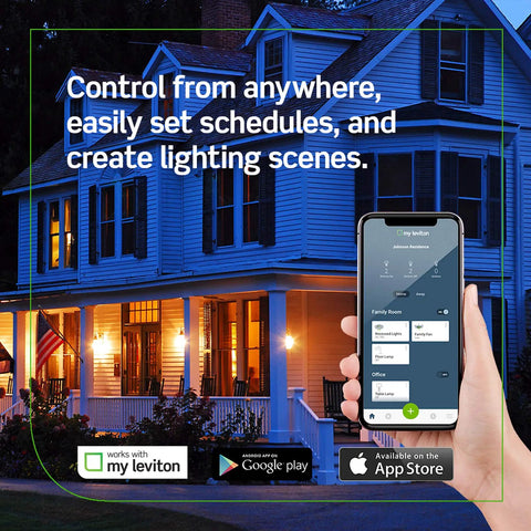 Hand holding phone app controlling Decora Smart WiFi 600W Dimmer Switch For LED And Incandescent Lights Works With Alexa No Hub Needed