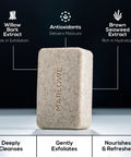 Exfoliating scrub bar from Mens 3 Piece Skincare Set With Exfoliating Scrub Bar Purifying Facial Cleanser And Hydrating Facial Moisturizer Vegan Grooming Essentials Great Gift For Men
