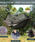 Camping Hammock With Mosquito Net Ready To Roll For Outdoors Ultralight And Easy Setup Parachute Nylon With Tree Straps