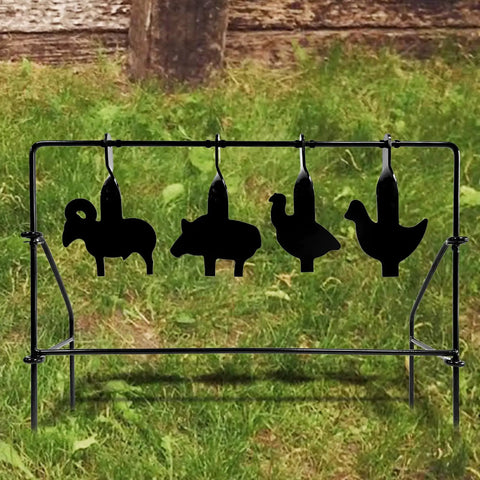 Four Unique Animal Silhouette Targets With Auto Reset Spinning Design For Nonstop Shooting Practice In.177 And.20 Caliber