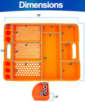 Heavy Duty Silicone Tool Tray Organizer With Non Slip Grip Flexible Heat Resistant Surface Easy To Clean Holds Sockets Screws Bolts Bits And More A Must Have Workshop Storage Mat, orange, 15x12 inches with compartments.
