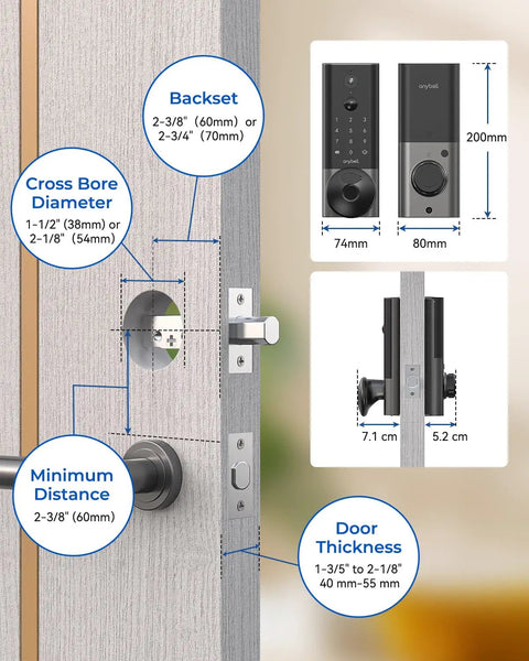 Heavy Duty Fingerprint Smart Door Lock With Built In Wifi Camera No Sweat Keyless Entry Deadbolt Auto Lock Night Vision Two Way Audio Front Door Security System