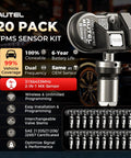 2in1 MX Sensor TPMS Tire Sensor Bulk Pack Of 20 DIY Ready And Programmable With TPMS Tools TS408S TS501 Pro TS508WF MK808S TS Dual Frequency 315MHz And 433MHz Interchangeable Rubber Or Metal Valve Stems 99 Percent Vehicle Coverage