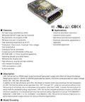 LRS-150-24, 24V 6.5A 156W Switching Power Supply, single output, 1U low-profile, industrial PSU with wide input 100-240VAC