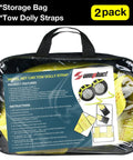 Tow Dolly Basket Straps With Flat Hooks 2 Pack Pro Grade Heavy Duty Fits 14 To 19 Inch Car Tires Full Tire Coverage For Wheel Lifts And Tow Dollies Durable Strap Set, 2-pack in storage bag