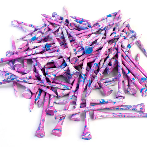 Durable Hardwood Golf Tees Three And One Quarter Inch Pack Of 100 In Pink And Blue For Women, Unbreakable Quality, Eco Friendly Tee