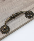 Antique Bronze Drop Swing Cabinet Pull on wood, part of 4 Pack 4.09 Inch Bail Drawer Handles Zinc Alloy Rustproof for Cabinets
