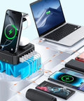 All In One 300W Charging Station for Multiple Devices With 10 in 1 Wireless Charger GaN III USB C 65W PD Fast Charging Stand Dock