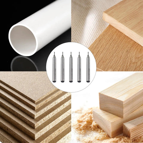 5 Pack End Mill Cutter Set 1 Sixteenth Inch Diameter Four Flute CNC Milling Bit For Aluminum And Wood Processing Pro Grade