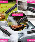 Pink 21V Cordless Leaf Blower With Six Speed Levels, Lightweight Handheld Power Tool Set Includes Two Extended Tubes