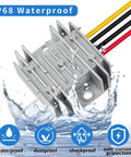 12V To 24V Step Up DC Power Converter 72W 3A Voltage Booster With Fuse Waterproof Connectors in splash-proof design