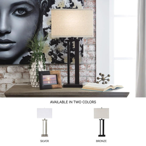 Aniela Contemporary 29 Inch Table Lamp Set Bronze Finish With Open Silhouette Two Pack Modern Metal Lamps On Table