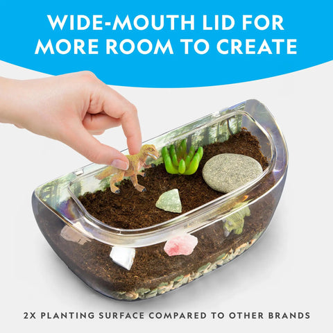 Light Up Dino Terrarium Kit For Kids Lets Them Grow Real Plants And Gemstones To Build A Prehistoric Habitat With Backdrop